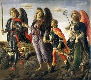 Francesco Botticini, Tobias and the ore angels Michael, Rafael and Gabriel